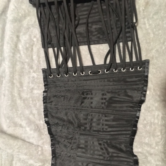 BLACK Satin Steel-Boned Corset SZ 30 - Picture 4 of 8